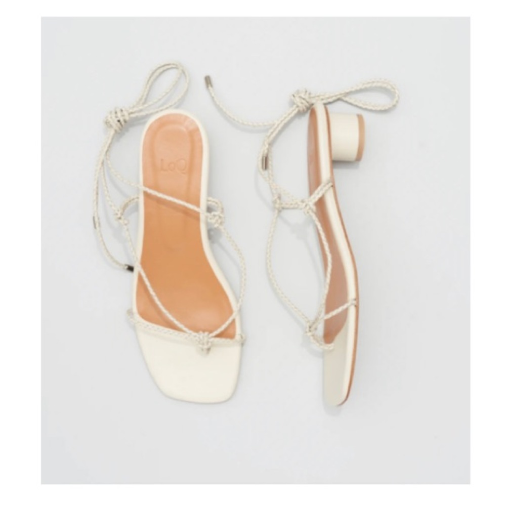 NWB LOQ Dora Trenzado braided Strappy sandal in Sal size 39